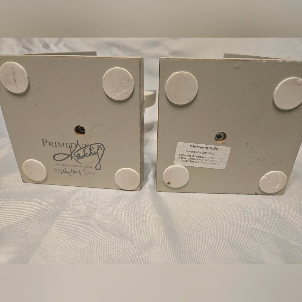 Primitives By Kathy Owl Themed Wooden‎ Bookends Shelf Decor Set Of 2 Gently Used